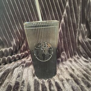 Starbucks Textured Black Tumbler with Straw